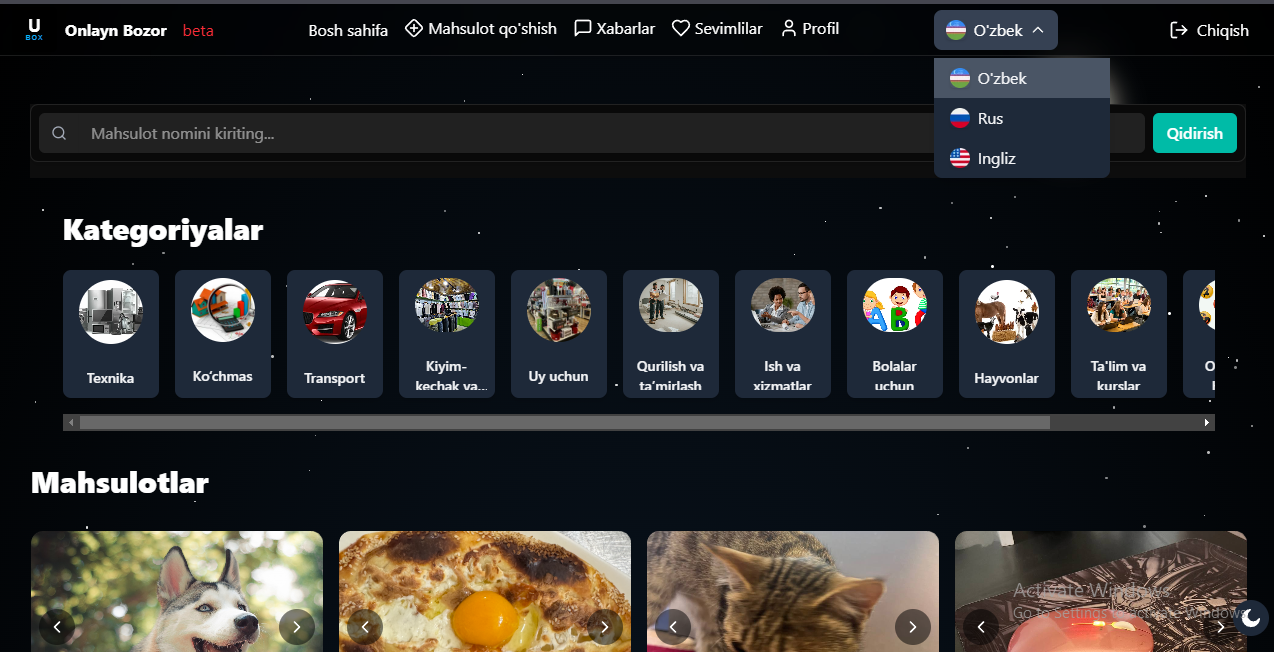 Ubox Onlayin bozor